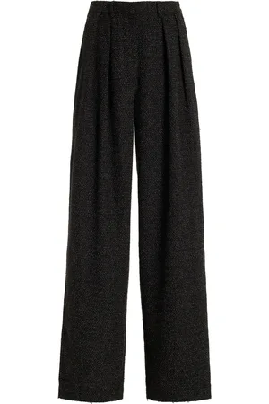 Proenza Schouler Pleated Melange Wide-Leg Pants, , US 0