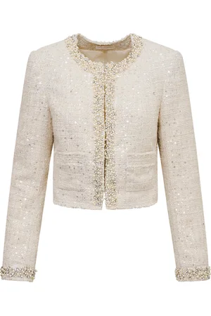 LOVESHACKFANCY Vintra Embellished Tweed Jacket, , US 0