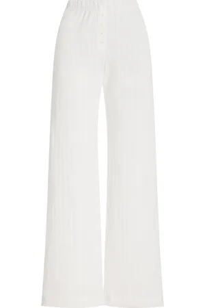 Leset Pointelle-Knit Cotton Boxer Pants, , XS