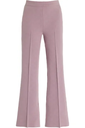 High Kick Stretch-Cotton Knit Cropped Flared Pants, , M
