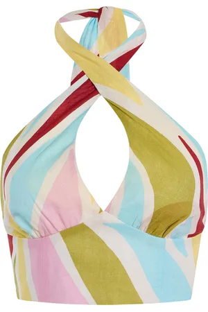 Cala De La Cruz Exclusive Riviera Olivia Linen Top, , M