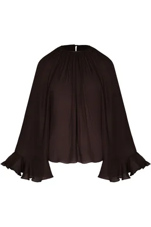 JOHANNA ORTIZ La Bohemia Gathered Silk Blouson Top, , US 6
