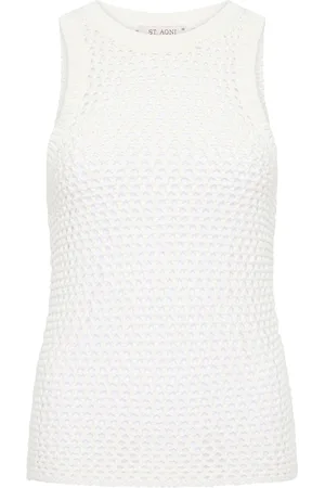 St Agni Crocheted Cotton Tank Top, , XS