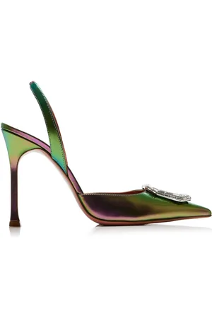 Amina Muaddi Camelia Patent Leather Slingback Pumps, , IT 36