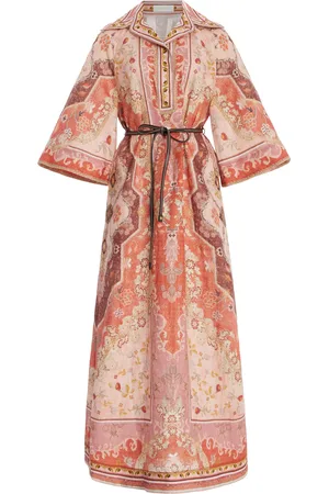 ZIMMERMANN Wylie Linen Tunic Midi Dress, , 0