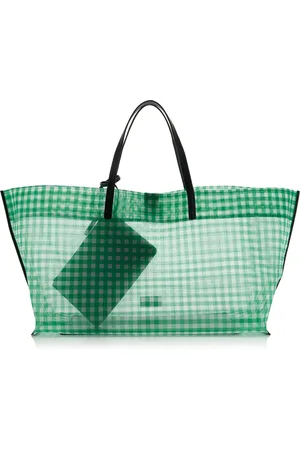Staud Christos Large Gingham-Mesh Tote Bag, , OS