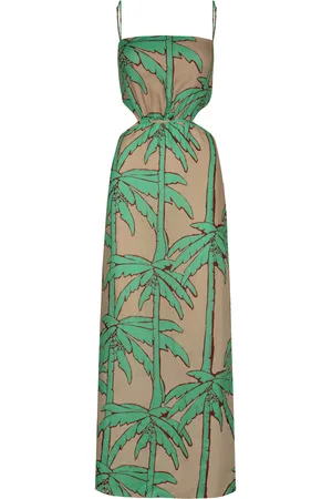 JOHANNA ORTIZ Beach Harmony Printed Linen Midi Dress, , US 10