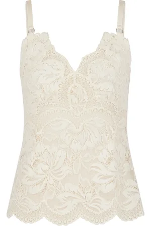 Paco rabanne Scalloped Lace Top, , FR 40