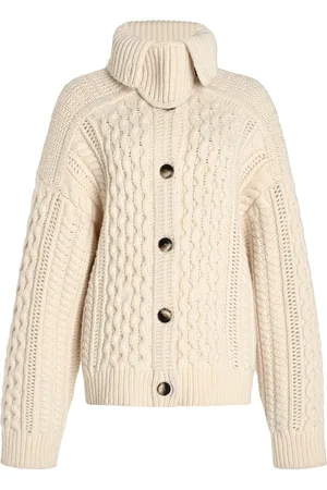 Proenza Schouler Darlene Cable-Knit Merino Wool Cardigan, , M