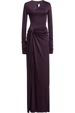 Victoria Beckham Tie-Detailed Cutout Gown, , UK 14