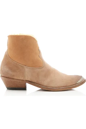 Golden Goose Young Shearling-Lined Suede Western Boots, , IT 36