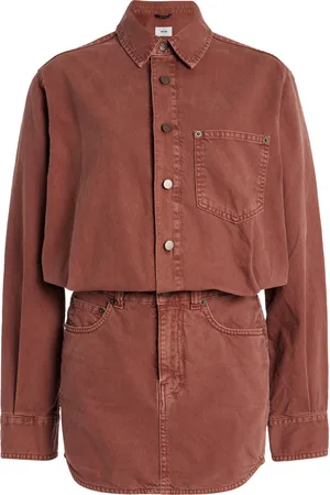 haikure Tamu Denim Mini Shirt Dress, , XS