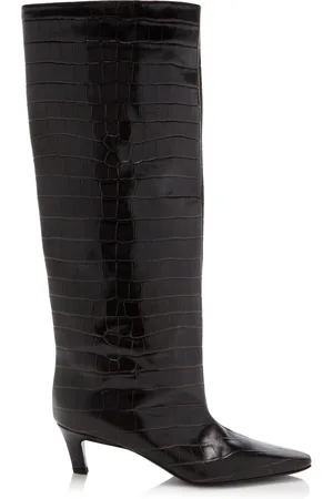Totême The Wide Shaft Croc-Effect Leather Boots, , IT 36