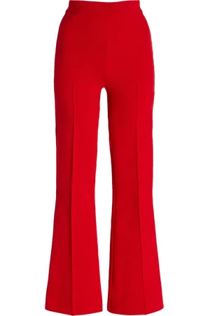 High Kick Stretch-Cotton Knit Cropped Flared Pants, , XS