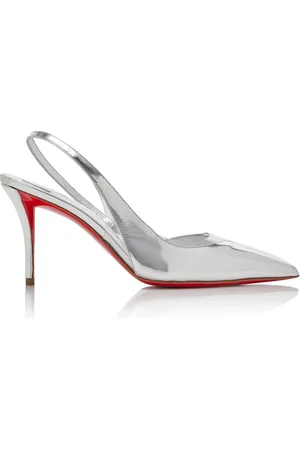 Christian Louboutin Posticha 80mm Mirrored Leather Slingback Pumps, , IT 36