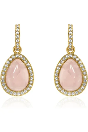 Oscar de la Renta Rose Quartz & Pearl Drop Earrings, , OS, , Gifts For Her