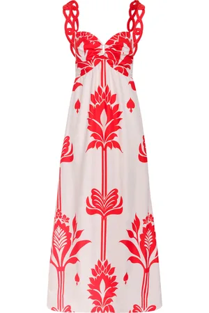 Andres Otalora Pyaar Printed Cotton Poplin Maxi Dress, , US 0
