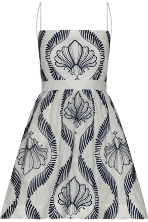Andres Otalora Mi Recuerdo Embroidered Linen Mini Dress, , US 4