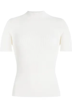 Oscar de la Renta Knit Silk-Blend Top, , XS