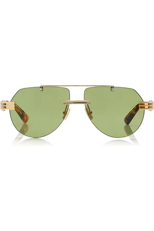 Bottega Veneta Aviator-Frame Metal Sunglasses, , OS