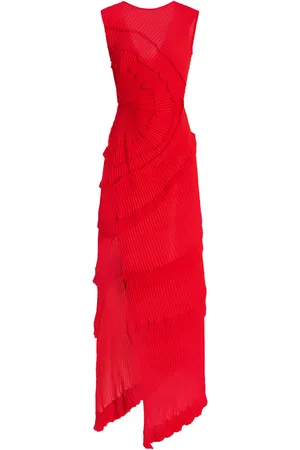 GEORGIA HARDINGE Exclusive Opal Ruffled Plissé Jersey Maxi Dress, , UK 4