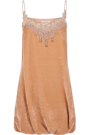 Paco rabanne Embroidered Velvet Mini Dress, , FR 38