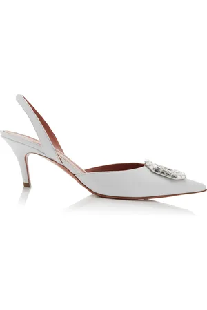Amina Muaddi Camelia Leather Slingback Pumps, , IT 35
