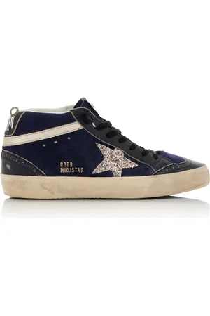 Golden Goose Mid Star Suede Glittered Sneakers, , IT 37