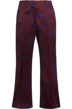 DRIES VAN NOTEN Paloma Pintucked Jacquard Straight-Leg Pants, , FR 34