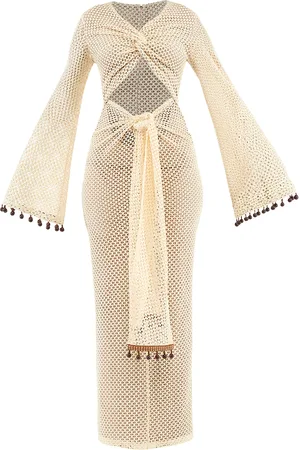 Andrea Iyamah Terry Cutout Crochet Maxi Dress, , M