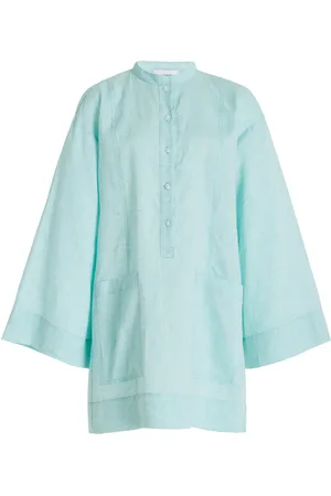 Bondi Born Leiden Organic Linen Tunic Mini Dress, , XS