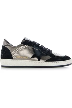 Golden Goose Ball Star Crystal-Embellished Suede Sneakers, , IT 38