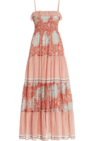 BOTEH De Flore Shirred Cotton Maxi Dress, , 0