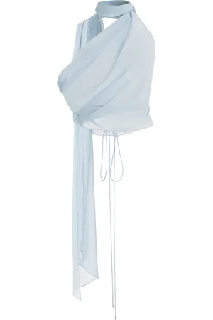 LAQUAN SMITH Scarf-Detailed Silk Top, , S