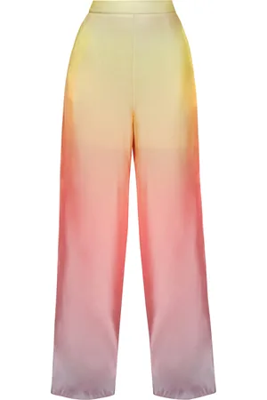 Andrea Iyamah Bata Satin Straight-Leg Pants, , XS