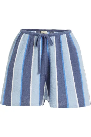 Zulu & Zephyr Striped Cotton-Linen Knit Shorts, , US 8