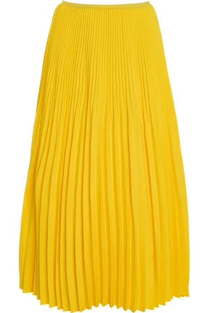 Jenni Kayne High-Rise Pleated Crepe Midi Skirt, , M