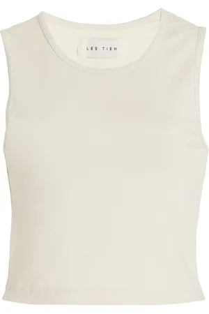 Les Tien Talya Cropped Jersey Tank Top, , XS