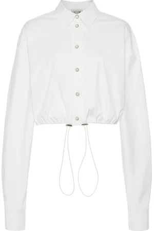 DEL CORE Cropped Stretch-Cotton Shirt, , IT 38