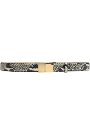 Khaite Elio Snake-Effect Leather Belt, , 70 cm