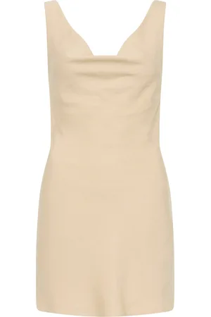 St Agni Draped Tencel-Linen Mini Dress, , M