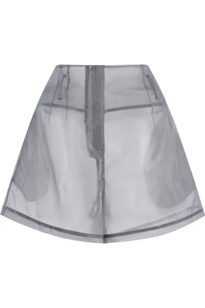The Frankie Shop Lise Sheer Silk-Blend Shorts, , XS