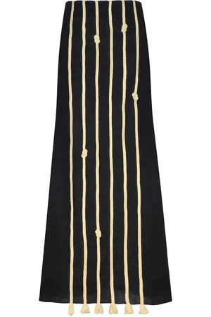 JOHANNA ORTIZ Bucanera Appliquéd Linen Maxi Skirt, , US 4