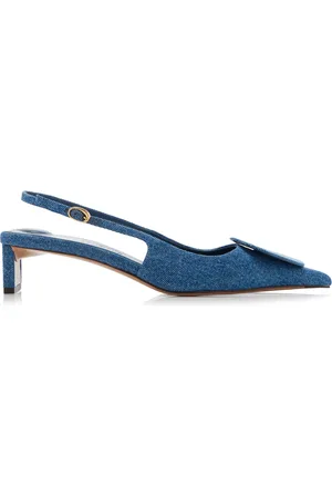Jacquemus Duelo Denim Slingback Pumps, , FR 38