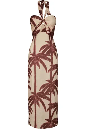 JOHANNA ORTIZ Water Adventure Printed Linen Maxi Dress, , US 12