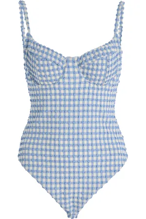Simkhai Suni Gingham Seersucker One-Piece Swimsuit, , XS