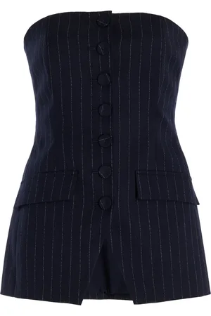 Favorite Daughter The Phoebe Pinstroped Bustier Top, , US 2