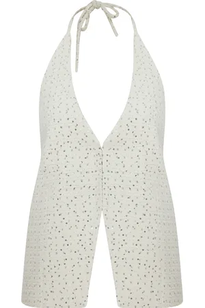 Ila Joie Open Back Embellished Denim Vest, , EU 36