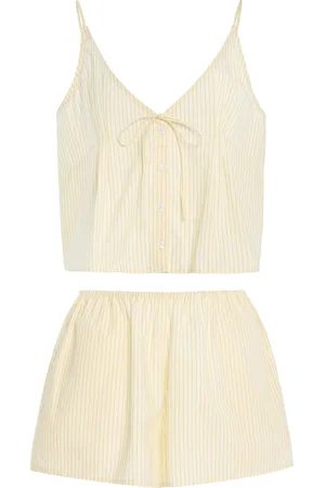 Deiji Studios Striped Cotton Poplin Short Set, , M