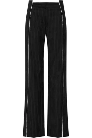 St Agni Deconstructed Pinstriped Wool-Blend Pants, , XS